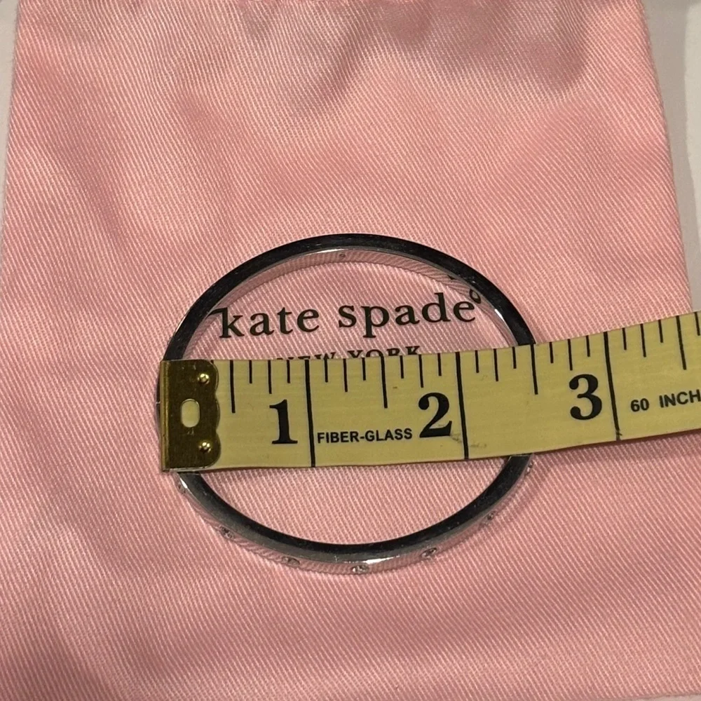 Kate Spade Set in Stone Hinged Silver Bangle - Picture 8 of 8